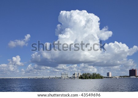 Caloosahatchee river cumulus clouds , high resolution