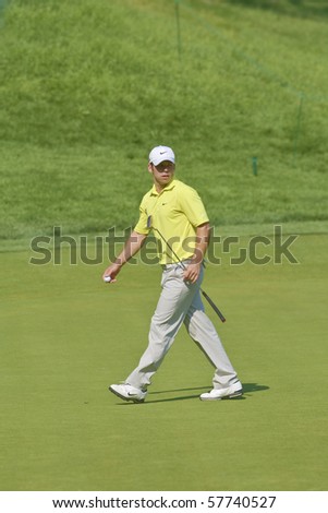 TORONTO, ONTARIO - JULY 21:English golfer Paul Casey walks on a green during a pro-am event at the RBC Canadian Open golf on July 21, 2010 on Toronto, Ontario.
