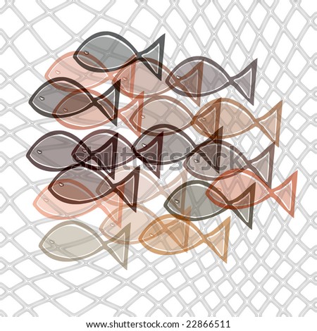 clipart fishing net. of fishes in fishing net