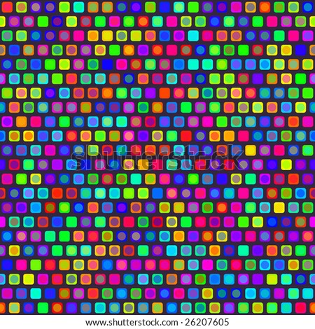 seamless texture of bright square and round shapes