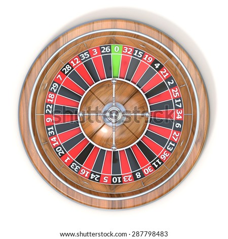 Roulette wheel. Top view. 3D render illustration isolated on white background