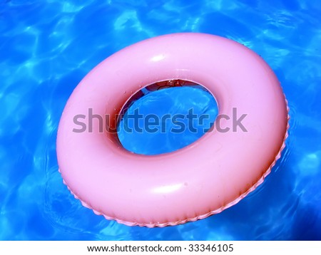 Sweet Swim Ring In Blue Swimming Pool