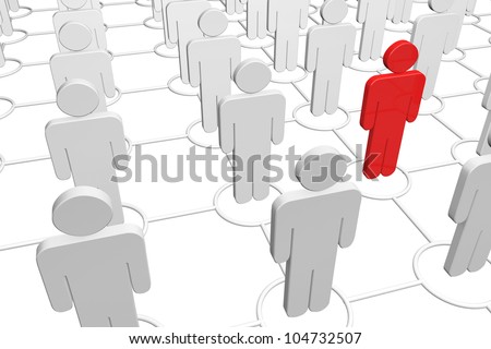 Social network with leader concept on a white background
