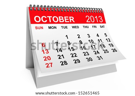 2013 year calendar October calendar on a white background 2013 year calendar October calendar on a white background