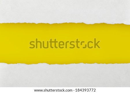 Closeup Torn Paper with yellow blank space for your text