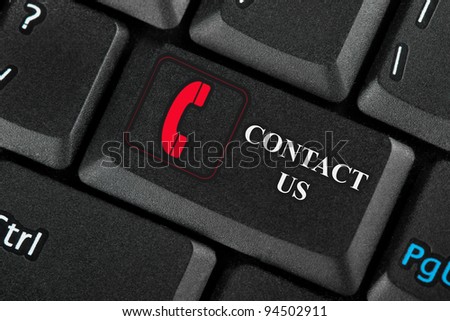 Keyboard. Closeup black assistance key Contact Us