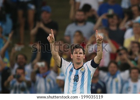 RIO DE JANEIRO BRAZIL June 15 2014 Messi of Argentina during the World Cup Group F game between Argentina and Bosnia at Maracana Stadium No Use in Brazil RIO DE JANEIRO BRAZIL June 15 2014 Messi of Argentina during the World Cup Group F game between Argentina and Bosnia at Maracana Stadium No Use in Brazil