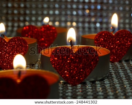 hearted candles