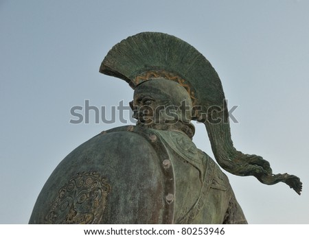 Statue of king Leonidas in Sparta, Greece