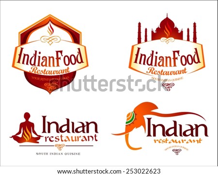 Indian Food Logo Creative restaurant logo vector template Indian food brand elements Indian Food Logo Creative restaurant logo vector template Indian food brand elements