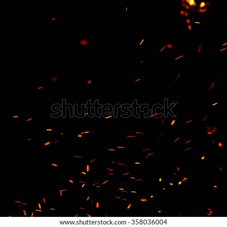 Fire embers on a black background