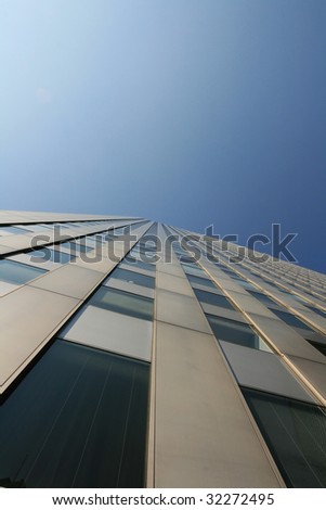 Detail of a skyscraper - looking straight up.