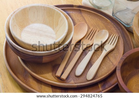 Wood vintage kitchenware