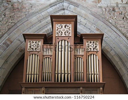 The Pipes of a Traditional Church Music Organ.
