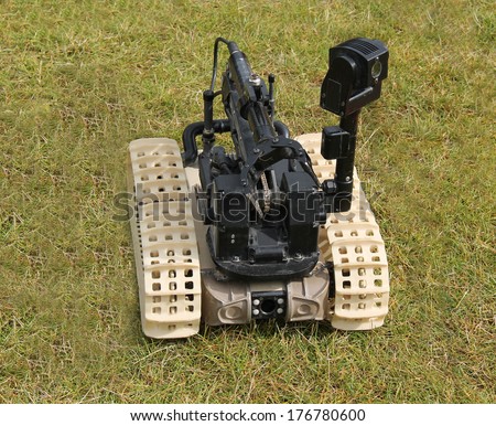 A Bomb Disposal Remote Control Robot Device.