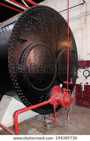 A Large Restored Industrial Oil Fired Heating Boiler.