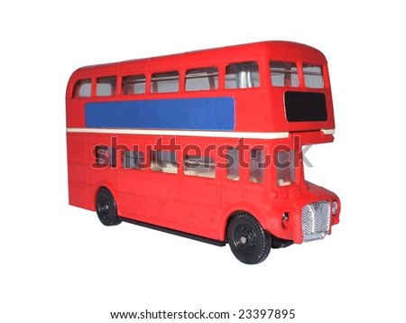 A Model of a Red London Double Decker Bus.