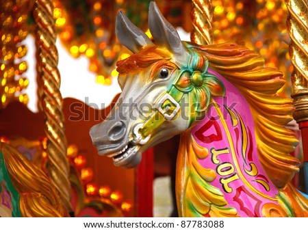 A Traditional Horse on a Fun Fair Carousel Ride.