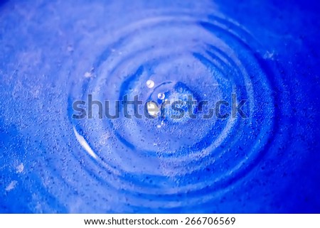Crease marks on the water background with selective focus
