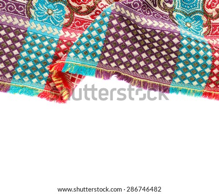 Colorful style rug surface close up vintage fabric is made of hand-woven cotton fabric