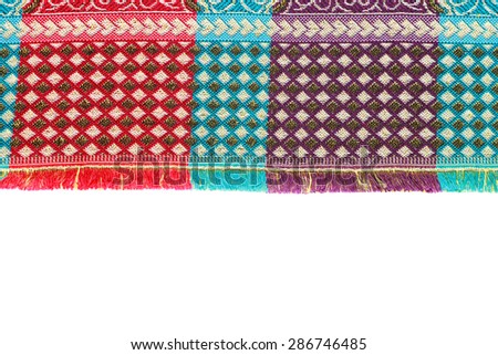 Colorful style rug surface close up vintage fabric is made of hand-woven cotton fabric