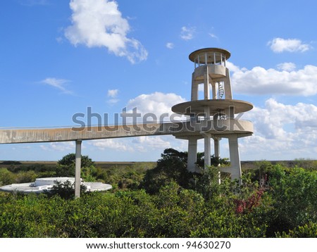 Everglades National Park spiral ramp way and platform of the Shark Valley observation tower
