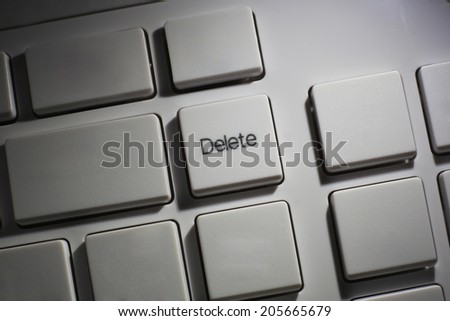 Delete button on keyboard computer