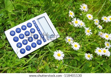 ecology concept with calculatur showing environmental protection