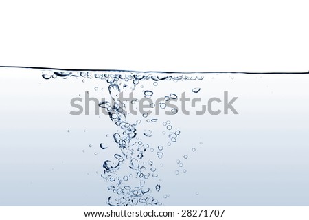 fresh and clean water with gas bubbles background