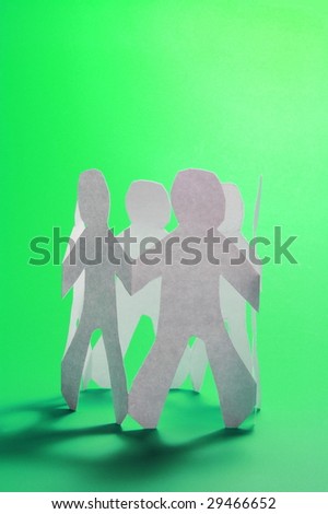 teamwork love help and family concept with paper man