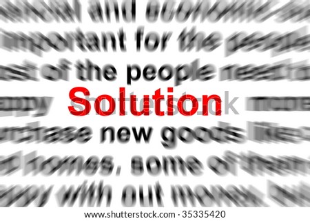 problem and solution words showing business concept