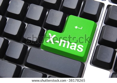 xmas or christmas holiday enter key from computer keyboard