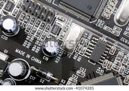 modern high tech computer electronics eqipment background