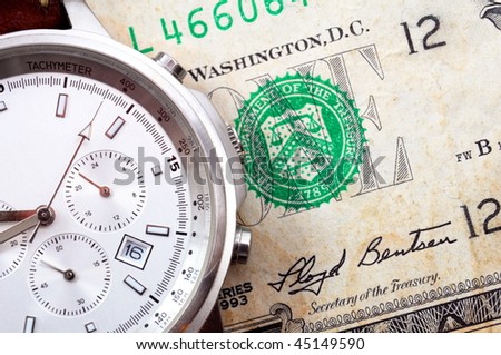 time and money business concept with us dollar