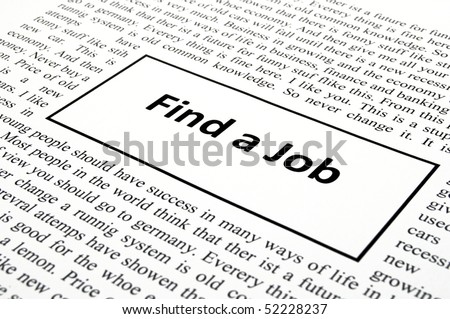 find a job in newspaper showing unemployment concept