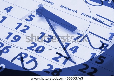 time concept with modern watch an calendar