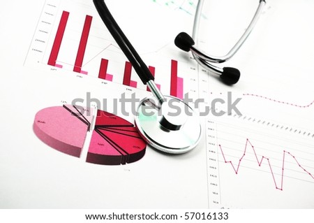 health and medical concept with stethoscope on diagram