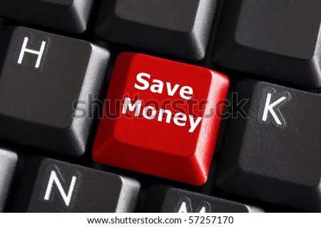 save money for investment concept with a red button on computer keyboard
