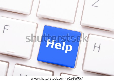 word help on computer keyboard key showing question concept