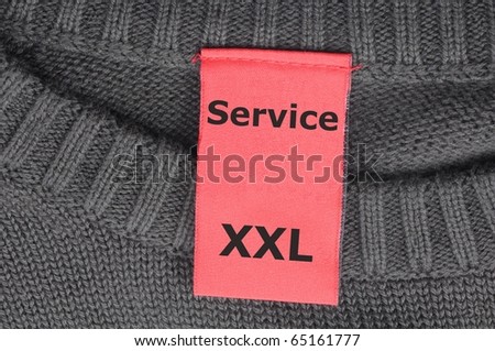 service on fashion tag or label showing support concept