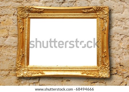 blank or empty image frame on a wall with copyspace