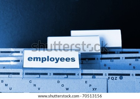 employess word on business office folder shopwing job hiring or work concept