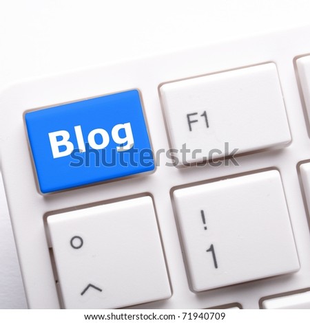 blog key on keyboard showing internet communication concept