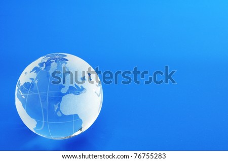 global business concept with glass planet and copyspace