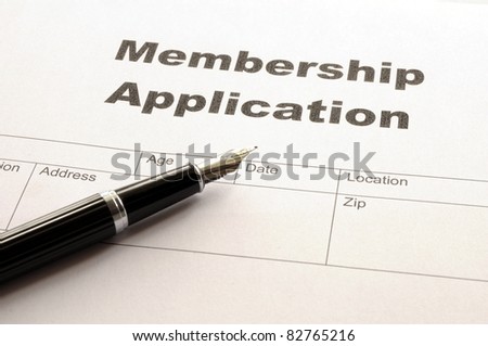 membership application form on desktop in business office
