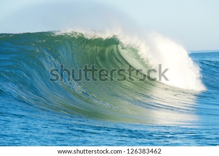 Big waves crashing at Half Moon Bay California during the Maverick Invitational surf competition