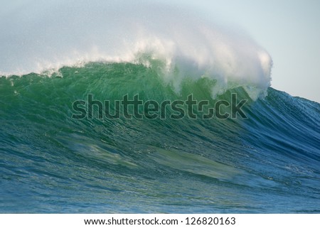 Huge waves break during the Maverick Invitational surf competition at Half Moon Bay California
