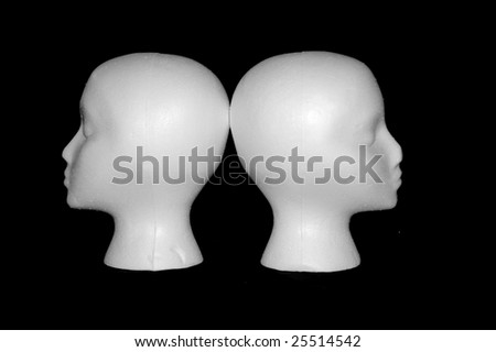 Two heads, not speaking