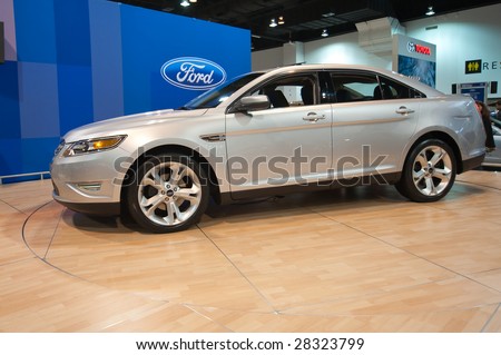 DENVER, CO - APRIL 5: The newly designed Ford Taurus  is one of several 2010 models featured at the Denver Auto Show April 5, 2009 in Denver, CO.