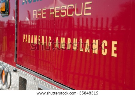 Fire rescue paramedic ambulance.